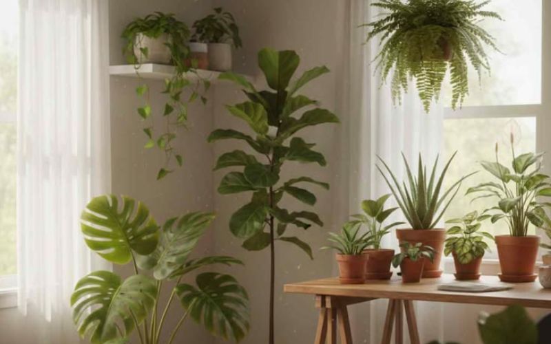 indoor plant shelf decoration